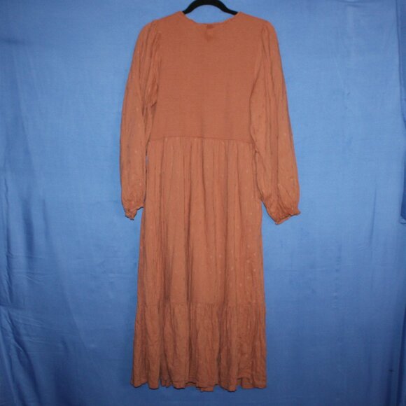 Old Navy Babydoll V-Neck Maxi Dress Brown Large - Picture 5 of 8